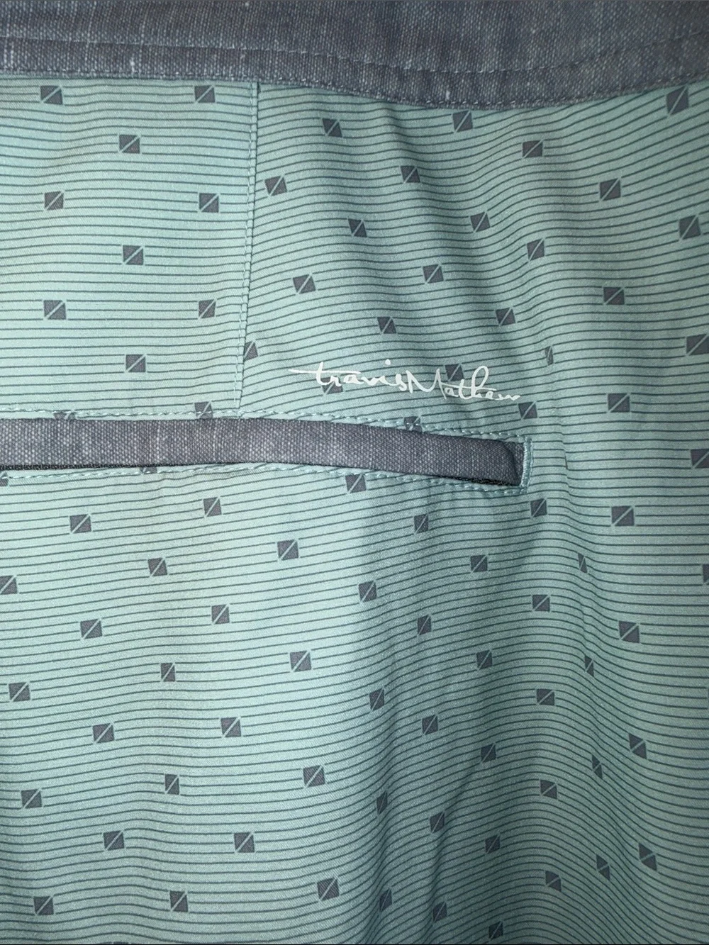 Travis Mathew Teal  Micro-Print Swim Shorts